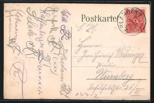 Künstler-AK Erlangen, Corps Rhenania, Studentenwappen und Ritterhelm