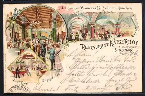 Lithographie Stuttgart, Restaurant Kaiserhof