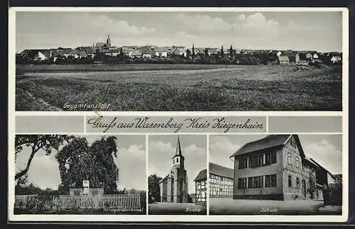 AK Wasenberg, Schule, Kirche, Kriegerdenkmal