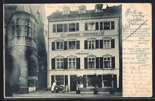 AK Freiburg i. Br., Gasthof Hummels Weinstube, Inh. Wilhelm Ernst