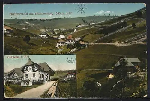 AK Hofsgrund am Schauinsland, Gasthaus zum Hof, Ortsansicht aus der Vogelschau