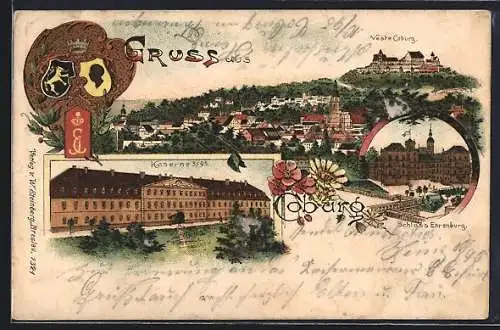 Lithographie Coburg, Veste Coburg, Kaserne 3 /95