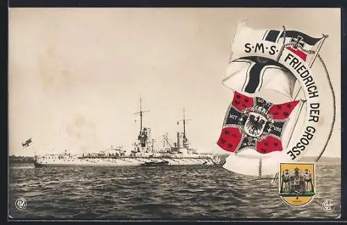 AK Kriegsschiff SMS Friedrich der Grosse, Wappen