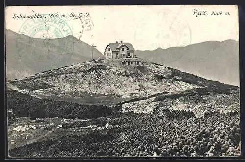 AK Habsburghaus am Hochplateau der Rax