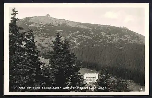 AK Blick auf die Alte Schlesische Baude und die Reifträgerbaude