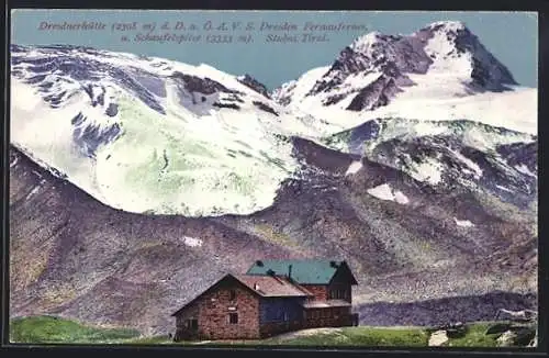 AK Dresdener Hütte in den Stubaier Alpen
