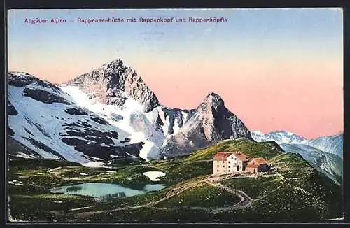 AK Rappenseehütte mit Rappenkopf und Rappenköpfle