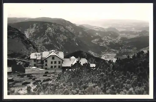 AK Ottohaus, Ansicht mit Raxalpe