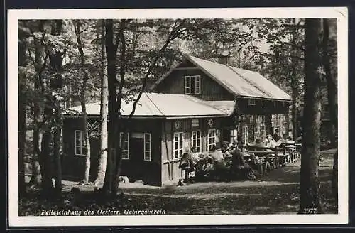 AK Peilsteinhaus des Oesterr. Gebirgsverein, Gäste a. d. Berghütte