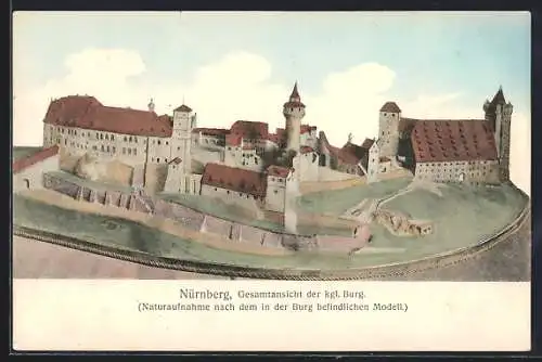 AK Nürnberg, Gesamtansicht der kgl. Burg, Modell