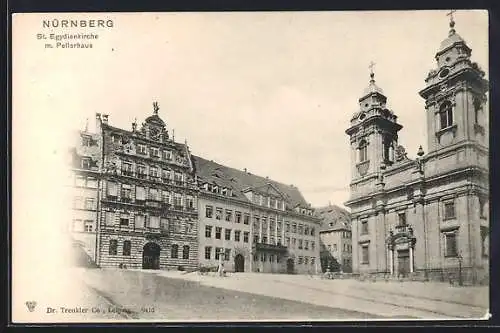 AK Nürnberg, Egidienplatz mit St. Egidienkirche und Pellerhaus