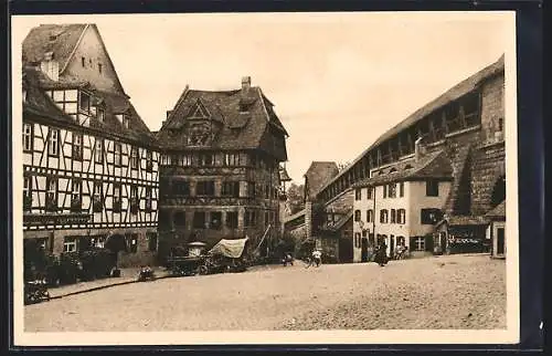 AK Nürnberg, Albrecht-Dürer-Haus mit Strassenpartie