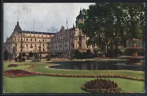 AK Wiesbaden, Bowling green mit Kaiser-Friedrich-Platz