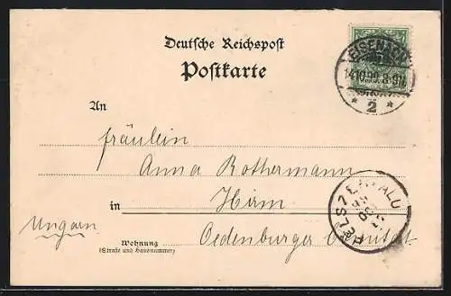 AK Eisenach, Villa von Dr. Fritz Reuter mit Hainstein und Wartburg