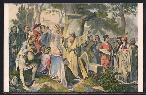 Künstler-AK J. Hellich, Cesti kronikari, Minerva Praha