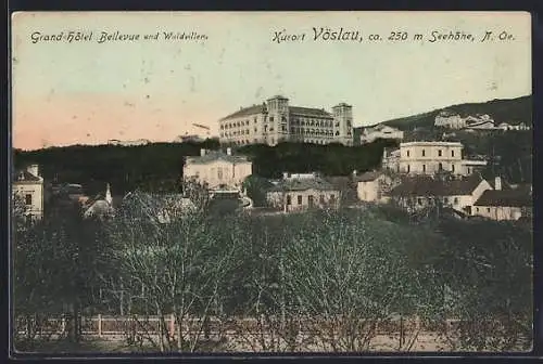 AK Vöslau /N.-Oe., Grand Hotel Bellevue und Waldvillen