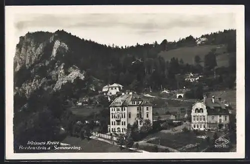 AK Breitenstein am Semmering, Blick auf Kurhaus Weisses Kreuz