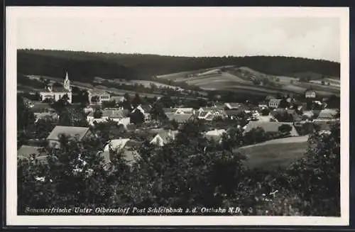 AK Unter Olberndorf, Panorama mit Kirche