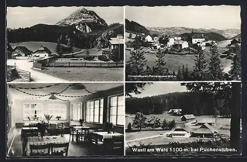 AK Puchenstuben, Gasthaus Wastl am Wald, Innenansicht, Ortspartie