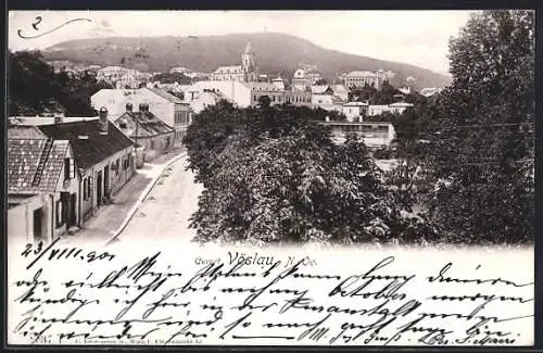 AK Vöslau /N.-Oe., Strassenpartie im Curort