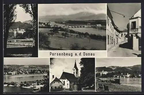 AK Persenbeug a. d. Donau, Panorama, Kirche, Strassenpartie