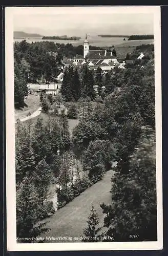 AK Weikertschlag an der Thaya, Ortsansicht im Sonnenschein