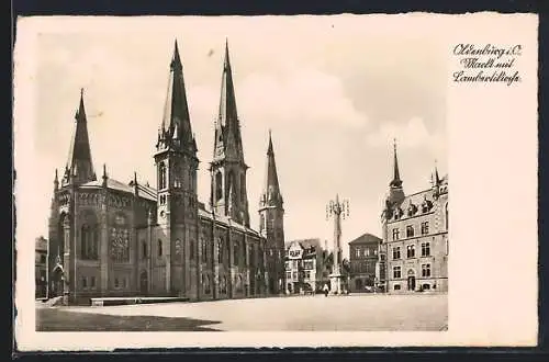 AK Oldenburg i. O., Markt mit Lambertikirche