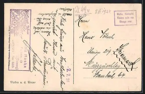 AK Vlotho a. d. Weser, Ortspartie mit Umgebung