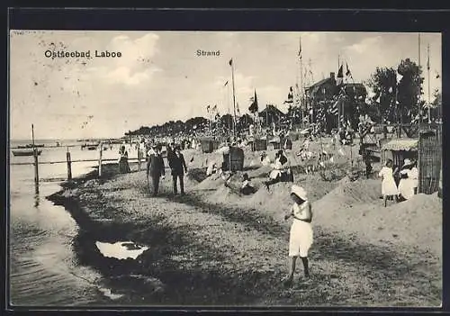 AK Laboe, Ostseebad, Strandpartie