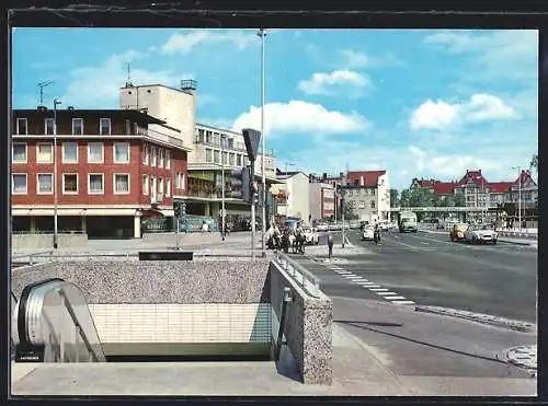 AK Oldenburg /Oldb., Blick zum Pferdemarkt mit Hertie-Tunnel