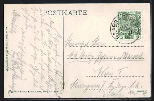 AK Raabs a. d. Thaya, Uferpartie mit Schloss