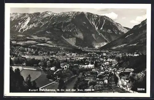 AK Reichenau /N.-Oe., Ortsansicht mit der Rax