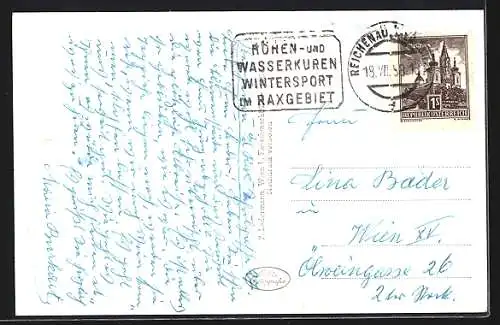 AK Reichenau /N.-Oe., Ortsansicht mit der Rax