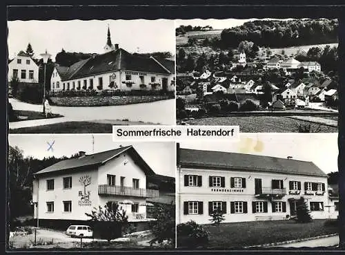 AK Hatzendorf, Gasthaus Fuchs, Gasthof Pension Grundl, Pension Troissinger