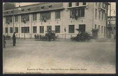 AK Nancy, Palais des Beaux-Arts, Exercice des Pompes, Feuerwehr