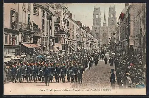 AK Les Fetes de Jeanne d`Arc à Orlèans-Les Pompiers d`Orléans, Feuerwehr