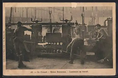 AK Le Creusot, Usines Schneider-Lamineurs au travail, Fabrikarbeiter