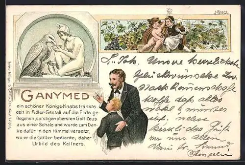 AK Ganymed der Königs-Knabe als Urbild des Kellners, Gastronomie