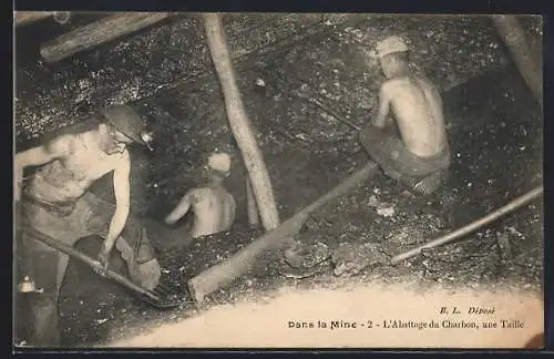 AK Dans la Mine, L`Abattage du Charbon, une Taille, Kohle