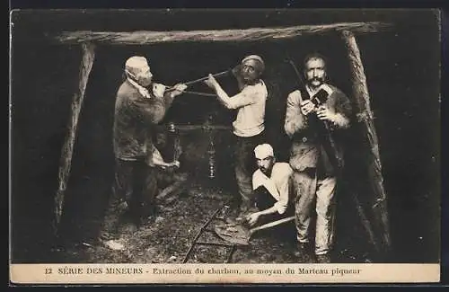 AK Extraction du charbon, au moyen du Marteau piquer, Kohle