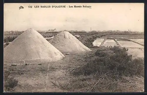 AK Les Sables-D`Olonne, Les Marais Salants, Blick zu den Salzwiesen