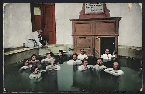 AK Männer und Frauen im Moorbad, Badekultur