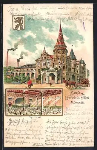 Lithographie München, Löwenbräu-Keller und Concertsaal