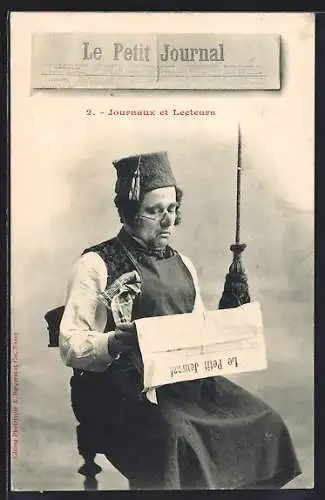 AK Journaux et Lecteurs 2. Weber liest Le Petit Journal