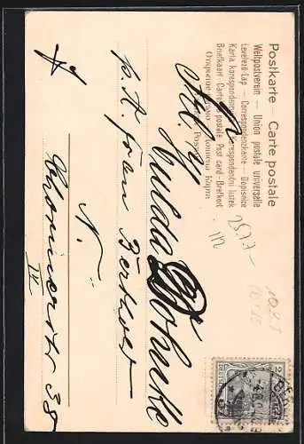 AK Glückwunsch zum Geburtstag, Kleeblätter in einem Blumentopf