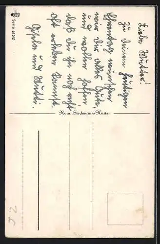 Künstler-AK Muttertag, Kleine Blumenfee und Schmetterlinge