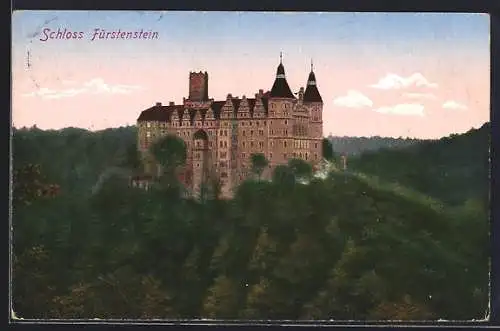 AK Fürstenstein, Blick auf das Schloss