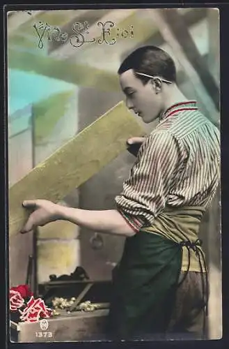 AK St. Eloi, Tischler mit einem Brett