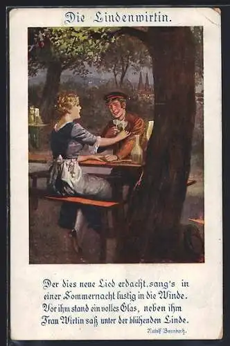 AK Student mit der Lindenwirtin am Tisch, Gastronomie