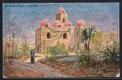 Künstler-AK Palermo, Der Eremiten-Tempel